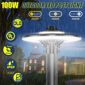 100 Watt Led горната лампа CCT, Адаптивни IP65, Лампа за кръгово осветяване 13000Лм, Уличен Градински лампа на колумб