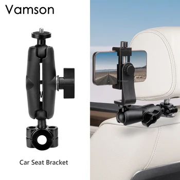 Vamson Универсално Закрепване на останалите главата на задната седалка за кола за Iphone с Въртене на 360 Кола, Телефон за Gopro 11 10 9 Insta360 X3 DJI Stand