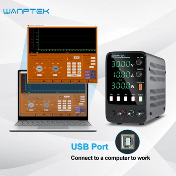 Wanptek Регулируем Източник на захранване dc 30V 10A 60V 5А USB комуникационен интерфейс Лабораторен Щанд Източник на Стабилизирано Захранване Превключвател за PC