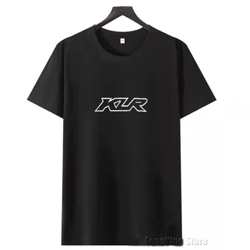 За Kawasaki KLR 650 KLR650 Нова тениска от чесаного памук с къс ръкав, мъжка тениска с кръгло деколте и логото на