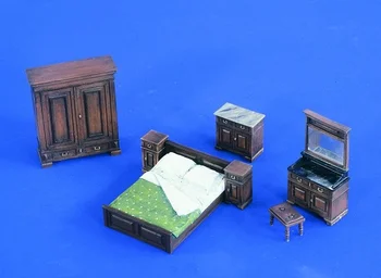 Модел сцени от смола за леене под налягане в мащаб 1:35, комбинация на мебели от смола, неокрашенная