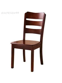 Трапезария стол домакински стол от масивна дървесина, с гръб, прост, модерен китайски дървена ресторант, столова