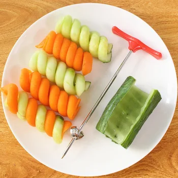 Устройство за навиване на спирали от неръждаема стомана Творчески нож за моделиране ястия Студено ястие, украшенное спирала нож за плодове и зеленчуци